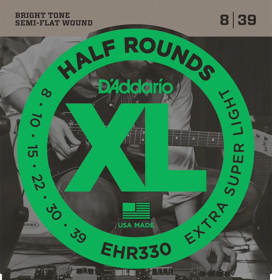 D`Addario XL Half Rounds Extra Super Light, EHR330, 8 / 39, Elektrisk