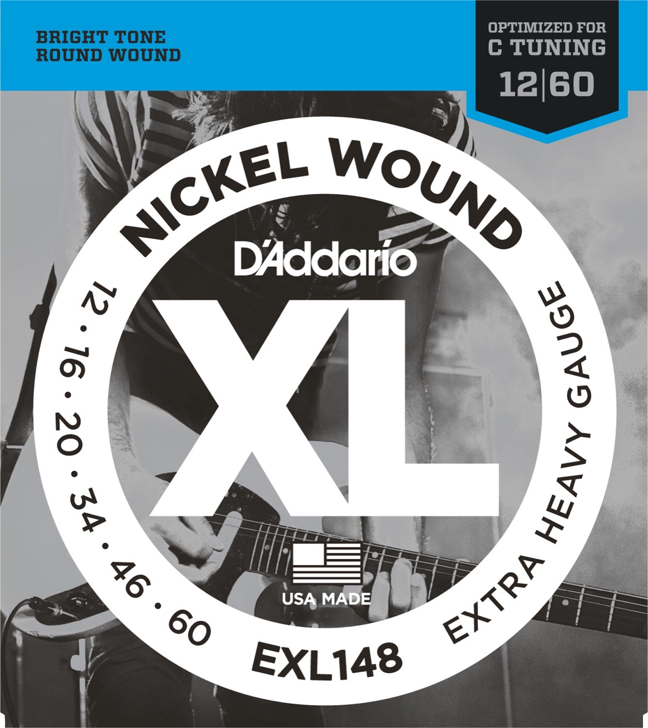 D`Addario XL Nickel Wound Extra Heavy, EXL148, 12 / 60, Eletrisk