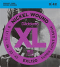 D`Addario XL Nickel Wound Super Light, EXL120, 9 / 42 Elektrisk