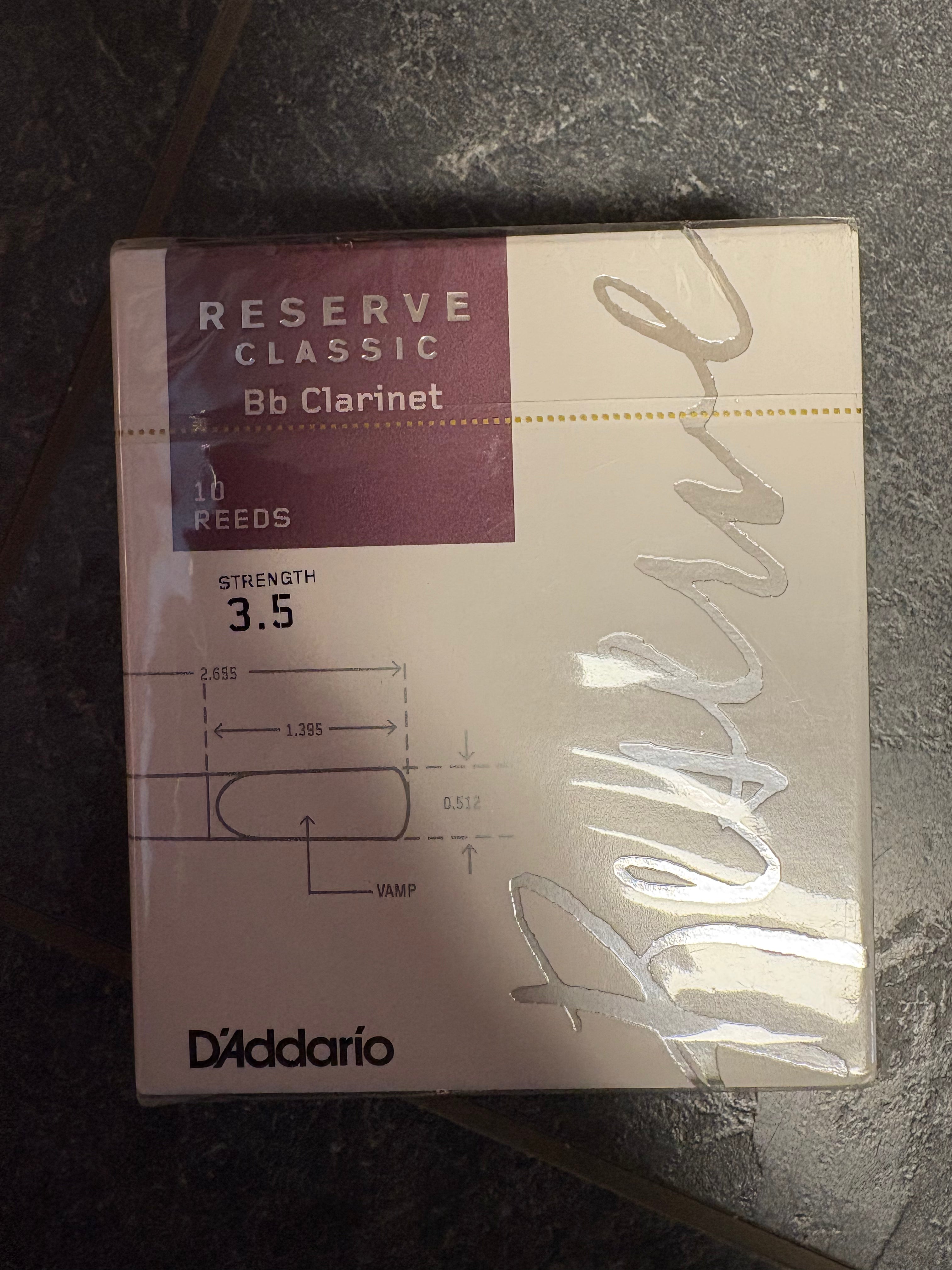 RICO Reserve Classic  D´Addario Bb Clarinet 3.5
