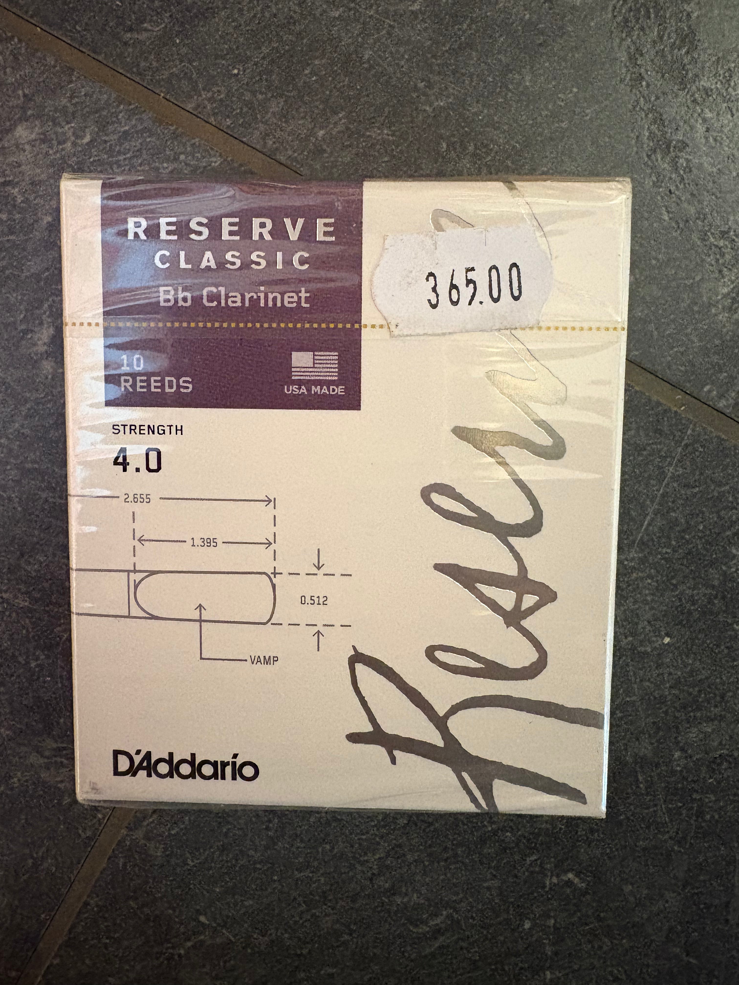 RICO Reserve Classic  D´Addario Bb Clarinet 4.0