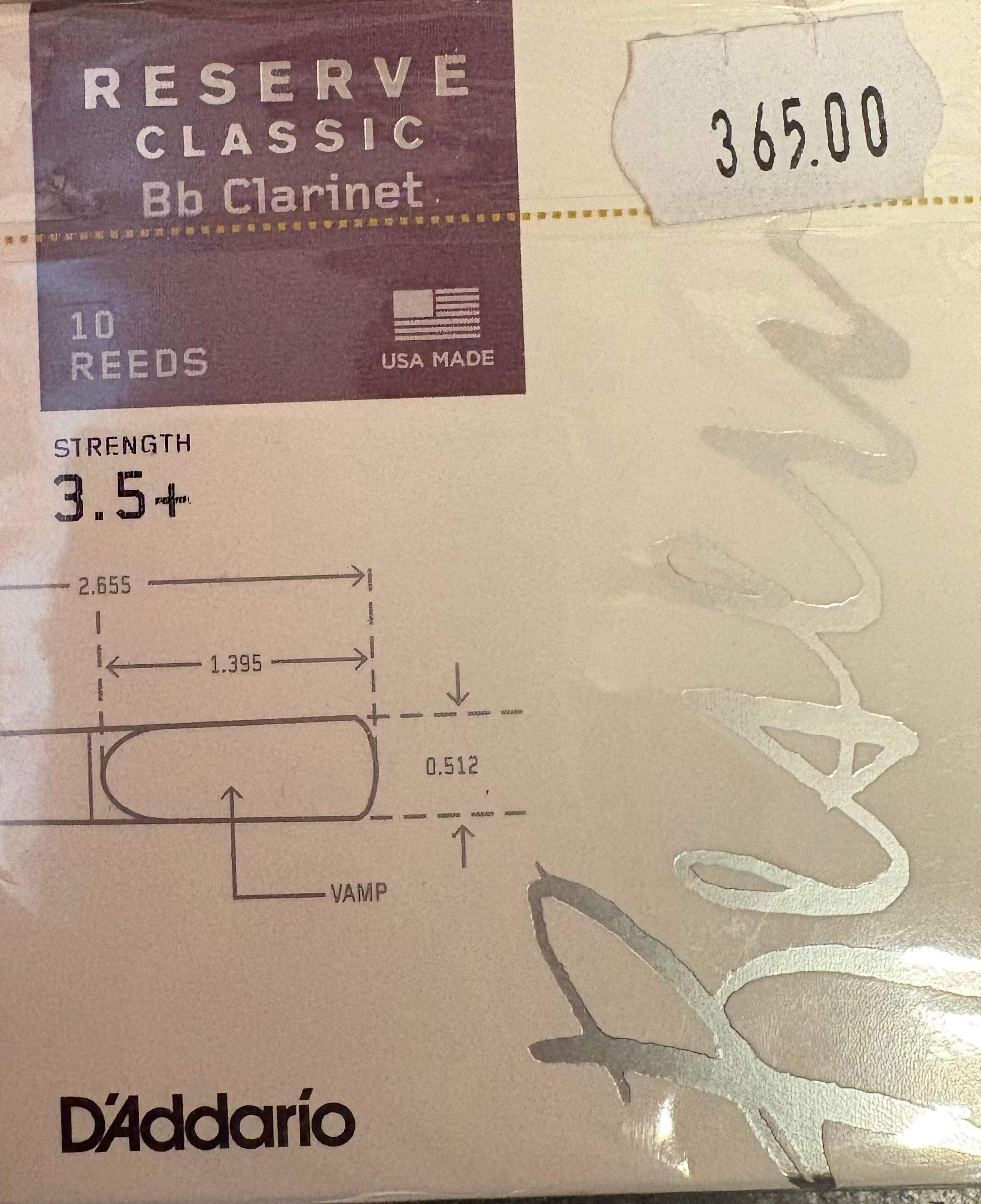 RICO Reserve Classic  D´Addario Bb Clarinet 3.5 +