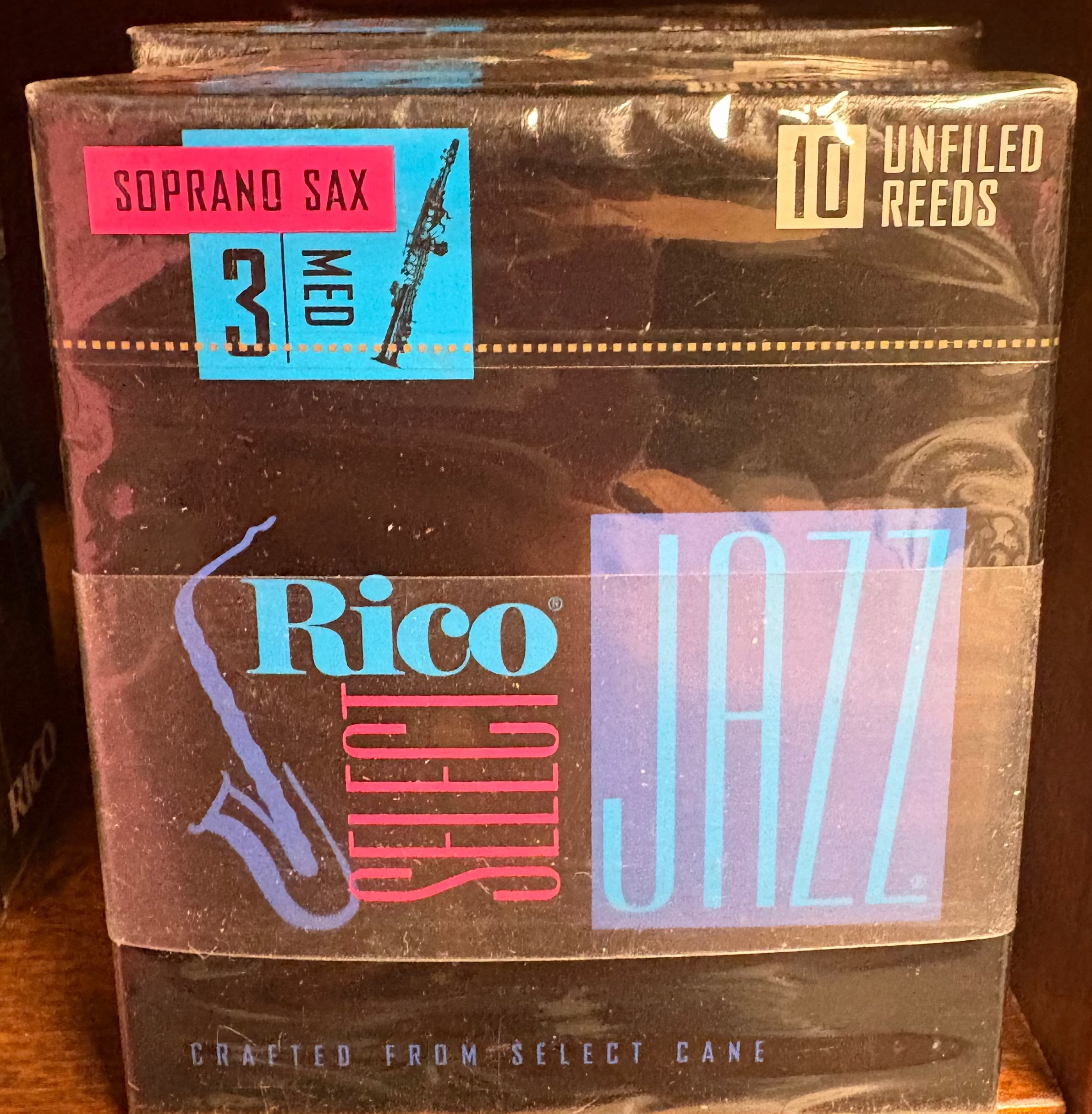 RICO Selected Jazz Unfiled Soprano Sax 3.0 Medium (10-pack)